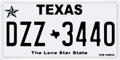 TX license plate DZZ3440