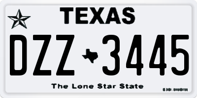 TX license plate DZZ3445