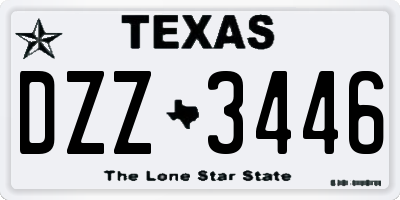 TX license plate DZZ3446