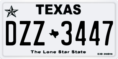 TX license plate DZZ3447