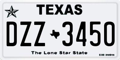 TX license plate DZZ3450