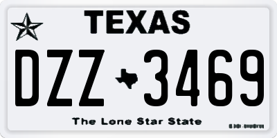 TX license plate DZZ3469