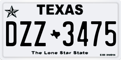 TX license plate DZZ3475