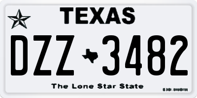 TX license plate DZZ3482