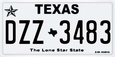 TX license plate DZZ3483