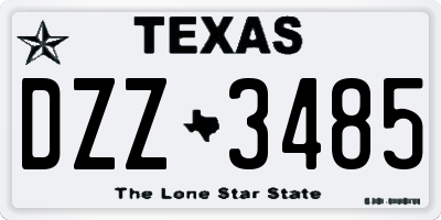 TX license plate DZZ3485