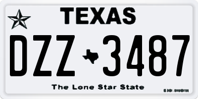 TX license plate DZZ3487