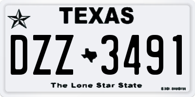TX license plate DZZ3491
