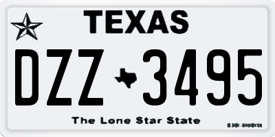 TX license plate DZZ3495