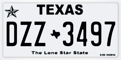 TX license plate DZZ3497