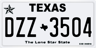 TX license plate DZZ3504