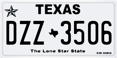 TX license plate DZZ3506