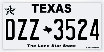 TX license plate DZZ3524