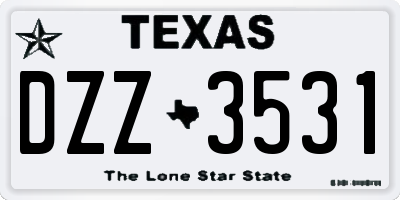TX license plate DZZ3531