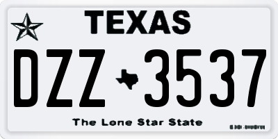 TX license plate DZZ3537