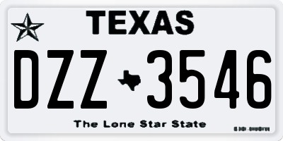 TX license plate DZZ3546