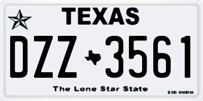 TX license plate DZZ3561