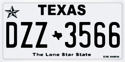 TX license plate DZZ3566