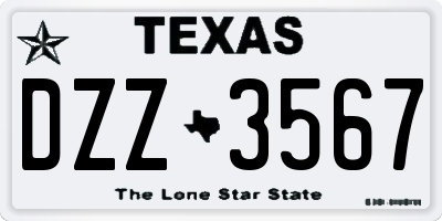 TX license plate DZZ3567