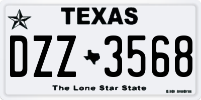 TX license plate DZZ3568