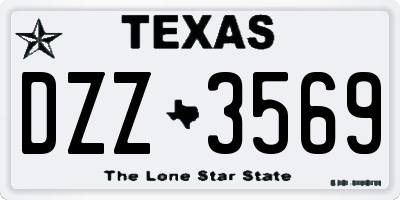 TX license plate DZZ3569
