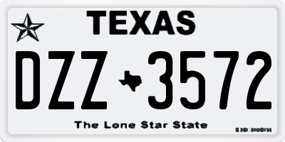 TX license plate DZZ3572