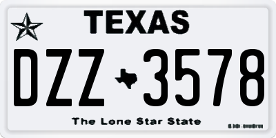 TX license plate DZZ3578