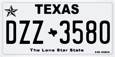TX license plate DZZ3580