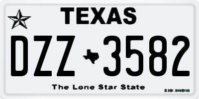TX license plate DZZ3582