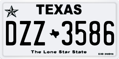 TX license plate DZZ3586