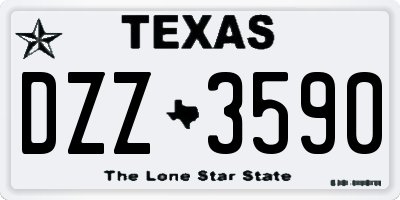 TX license plate DZZ3590