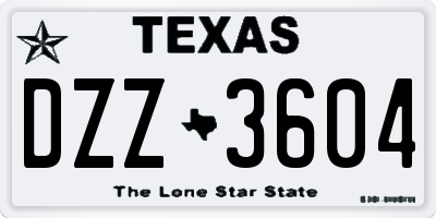 TX license plate DZZ3604