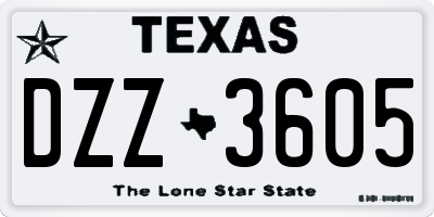 TX license plate DZZ3605