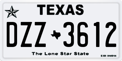 TX license plate DZZ3612