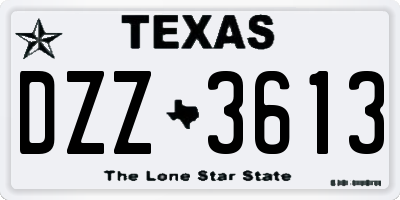 TX license plate DZZ3613