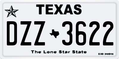 TX license plate DZZ3622