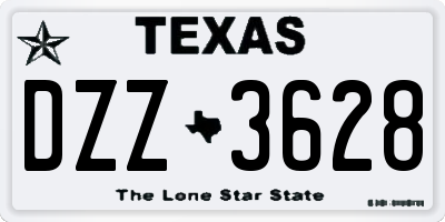 TX license plate DZZ3628