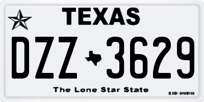 TX license plate DZZ3629