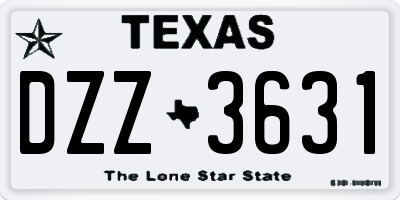 TX license plate DZZ3631