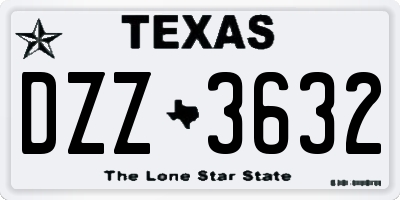 TX license plate DZZ3632
