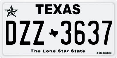 TX license plate DZZ3637