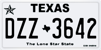 TX license plate DZZ3642