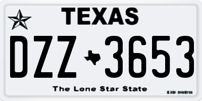 TX license plate DZZ3653