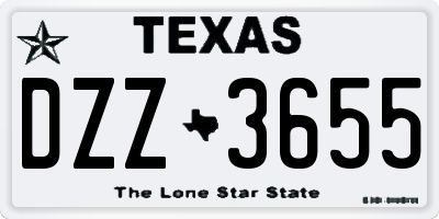 TX license plate DZZ3655