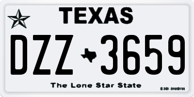 TX license plate DZZ3659