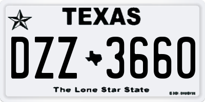 TX license plate DZZ3660