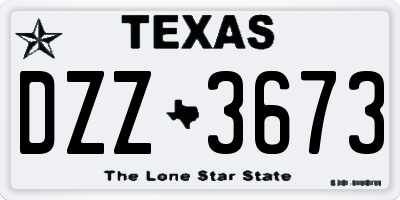 TX license plate DZZ3673