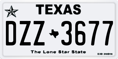 TX license plate DZZ3677