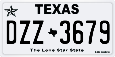 TX license plate DZZ3679