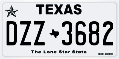 TX license plate DZZ3682